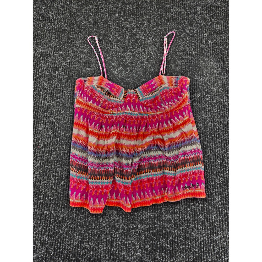 Vintage Billabong Womens Pink Tribal Print Babydoll Camisole Top Size M